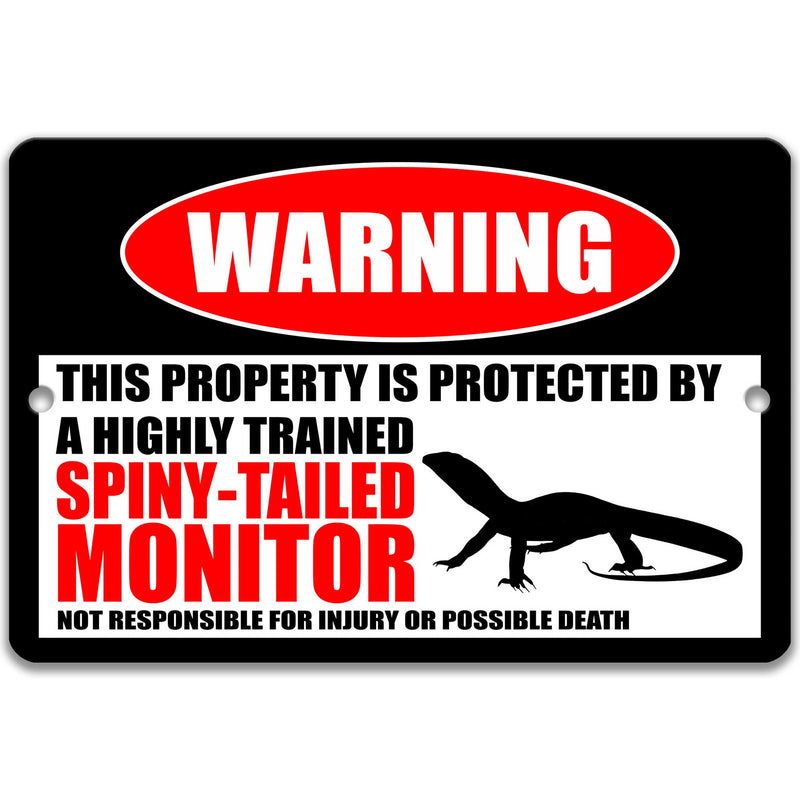 Funny Spiny-Tailed Monitor Warning Sign - Designs by Linda Nee