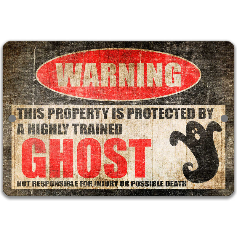 Funny Ghost Warning Sign - Perfect for Halloween Decor - Designs by Linda Nee