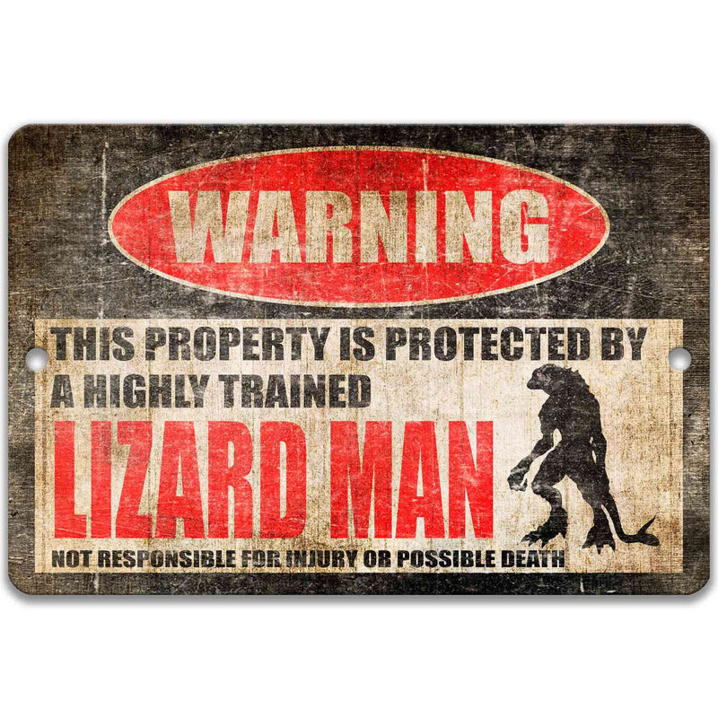 Lizard Man Sign - Scape Ore Swamp Folklore Outdoor Decor - Designs by Linda Nee