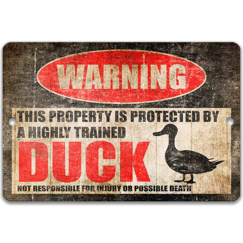 Duck Warning Sign - Funny Farm Decor for Duck Lovers - Homestead Coop Decoration - Designs by Linda Nee