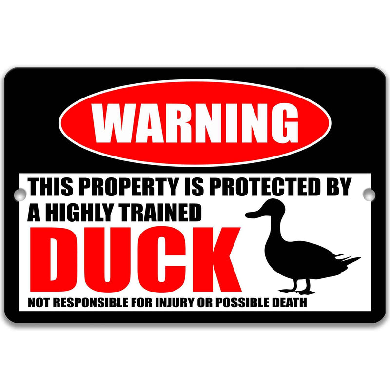 Duck Warning Sign - Funny Farm Decor for Duck Lovers - Homestead Coop Decoration - Designs by Linda Nee