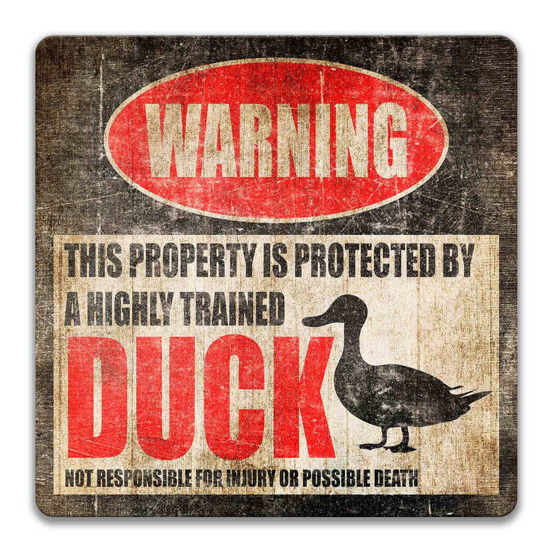 Duck Warning Sign - Funny Farm Decor for Duck Lovers - Homestead Coop Decoration - Designs by Linda Nee