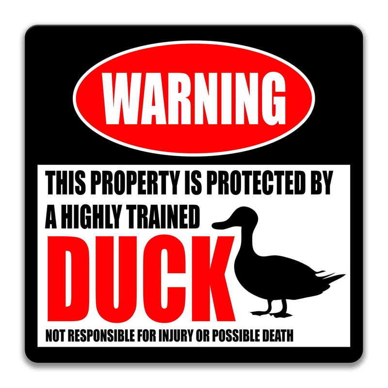 Duck Warning Sign - Funny Farm Decor for Duck Lovers - Homestead Coop Decoration - Designs by Linda Nee