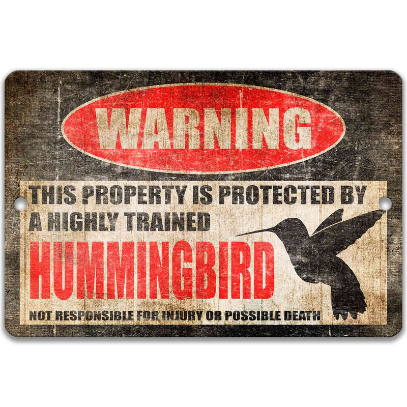 Hummingbird Metal Sign - Gift for Bird Watchers - Birding Outdoor Yard Decor - Designs by Linda Nee