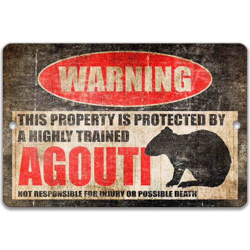 Agouti Warning Sign - Funny Cental American Decor - Rainforest Signs - Designs by Linda Nee