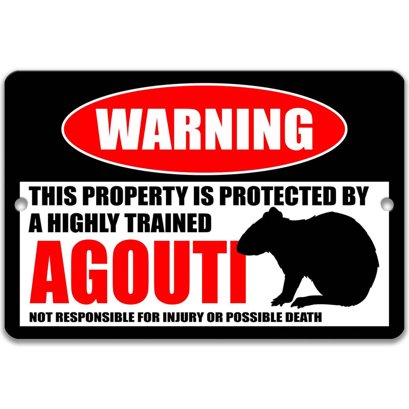 Agouti Warning Sign - Funny Cental American Decor - Rainforest Signs - Designs by Linda Nee