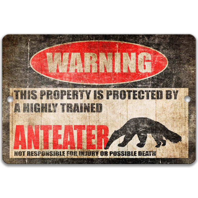 Anteater Warning Sign - Funny Aardvark Decoration for Home - Designs by Linda Nee