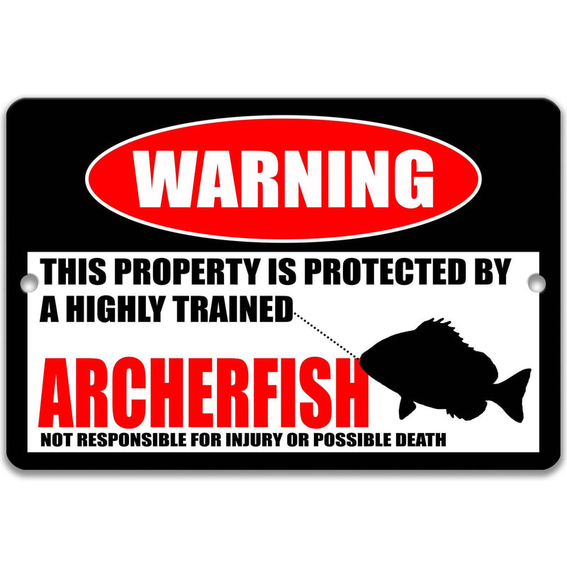 Archerfish Warning Sign - Funny Decor for Aquariums - Designs by Linda Nee