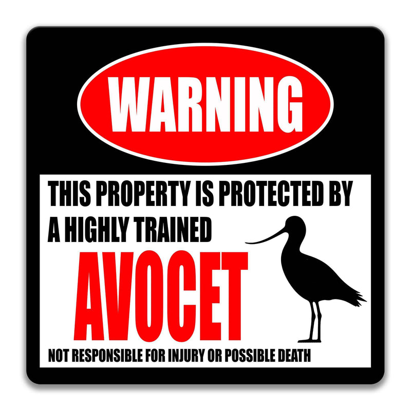 Avocet Warning Sign - Funny Decor for Cabin and Boat Dock - Shorebirds - Designs by Linda Nee