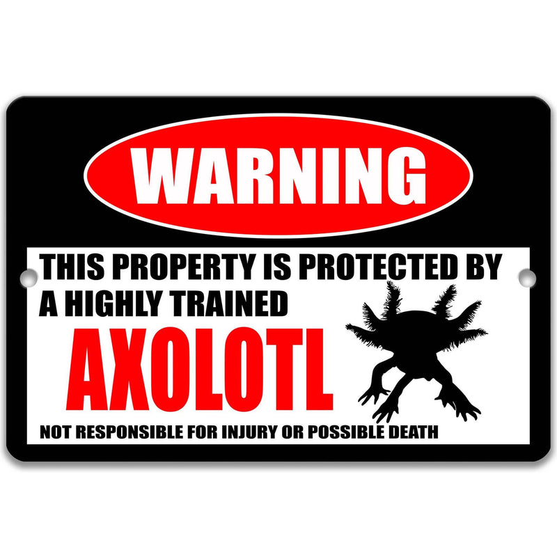 Axolotl Warning Sign - Decorate Your Aquarium with This Funny Mexican Walking Fish Sign, Aquatic Salamander - Designs by Linda Nee