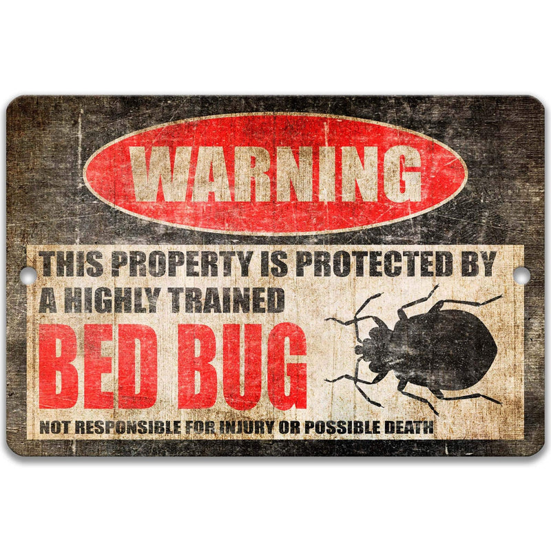 Funny Bed Bug Warning Sign - Hotel Decor - Available in Multiple Sizes - Designs by Linda Nee