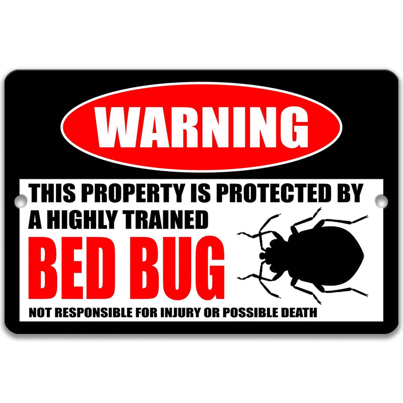 Funny Bed Bug Warning Sign - Hotel Decor - Available in Multiple Sizes - Designs by Linda Nee