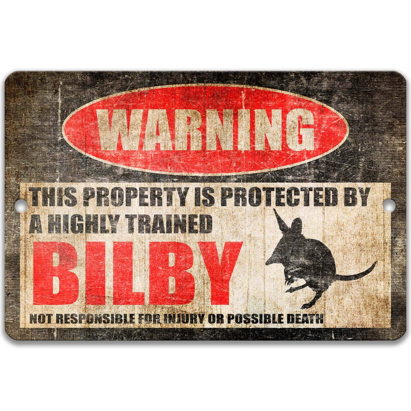 Beware of the Bilby - Funny Warning Sign - Desert Marsupial Decor - Available in Multiple Sizes - Designs by Linda Nee