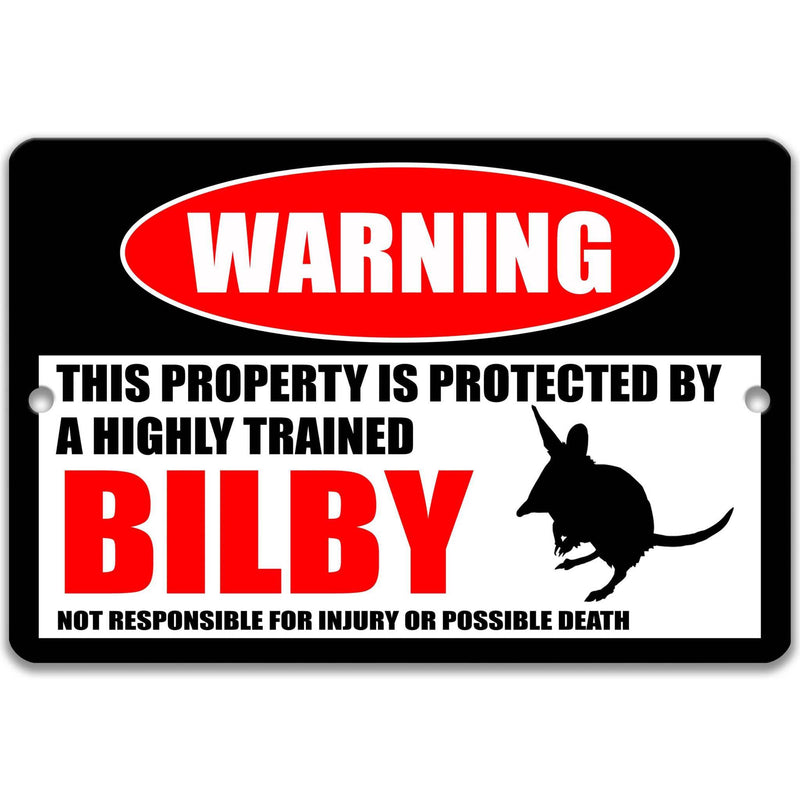 Beware of the Bilby - Funny Warning Sign - Desert Marsupial Decor - Available in Multiple Sizes - Designs by Linda Nee