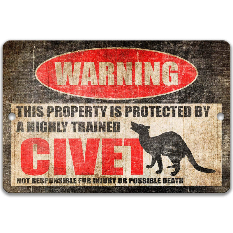 Decorate Your Cabin with a Funny Civet Warning Sign - Designs by Linda Nee