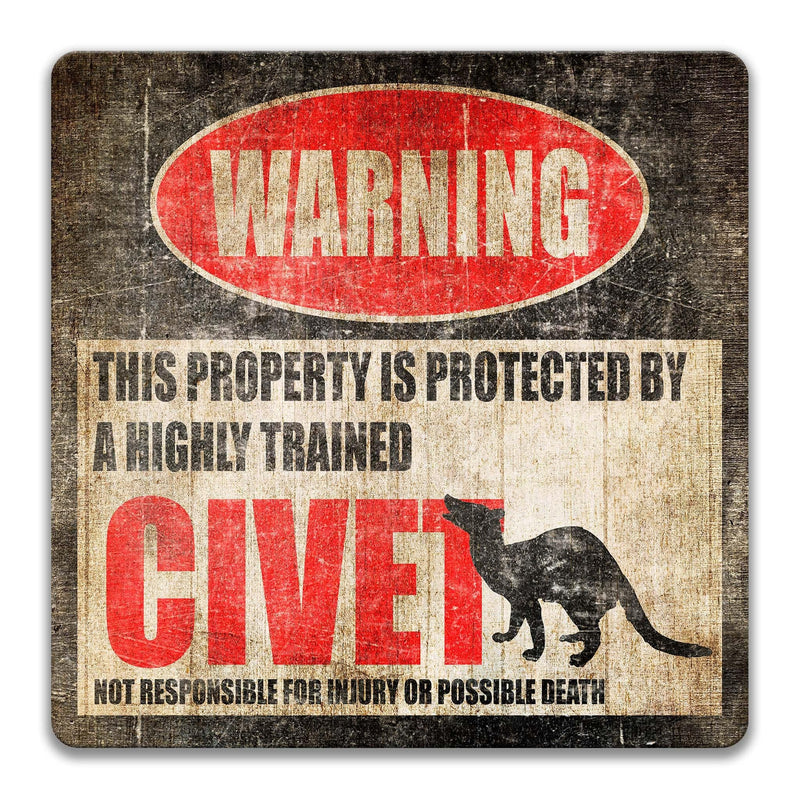 Decorate Your Cabin with a Funny Civet Warning Sign - Designs by Linda Nee