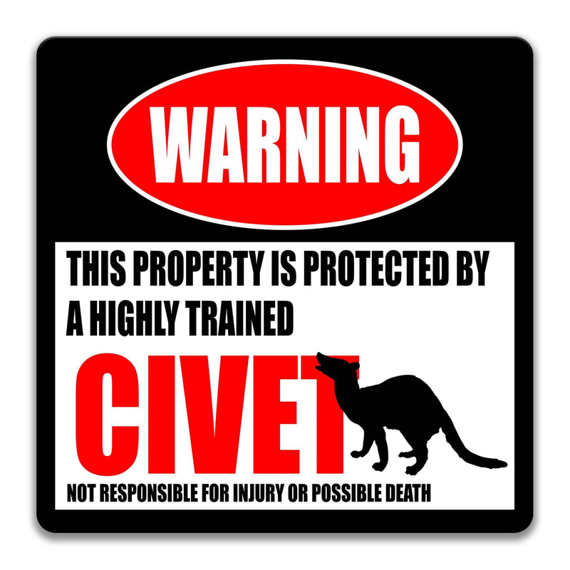 Decorate Your Cabin with a Funny Civet Warning Sign - Designs by Linda Nee