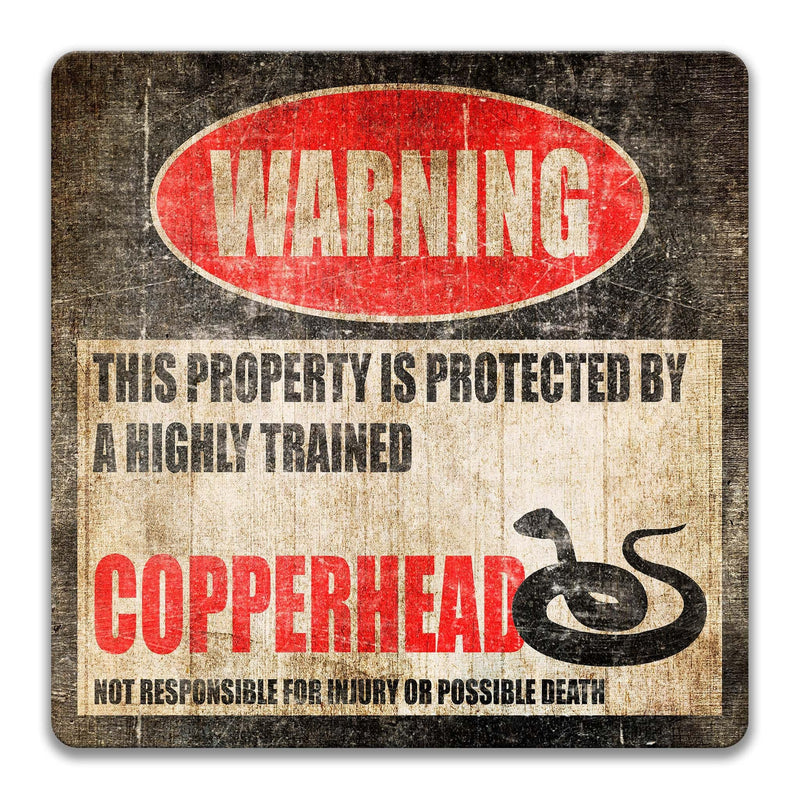 Decorate Your Patio with a Funny Copperhead Warning Sign - Snake Signs - Designs by Linda Nee