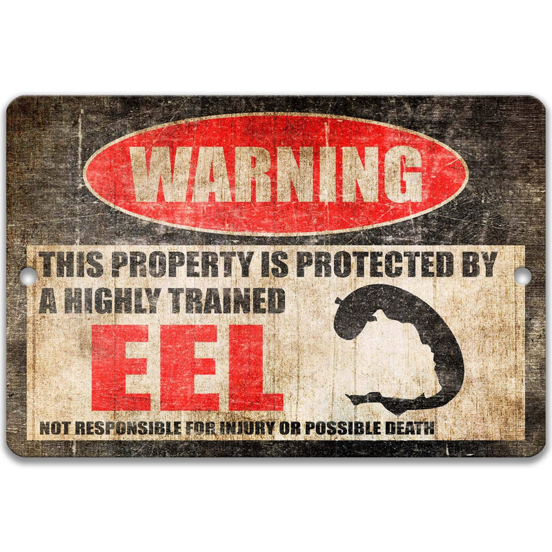 Eel Warning Sign, Beware of Eel Sign, Aquarium Sign - Designs by Linda Nee