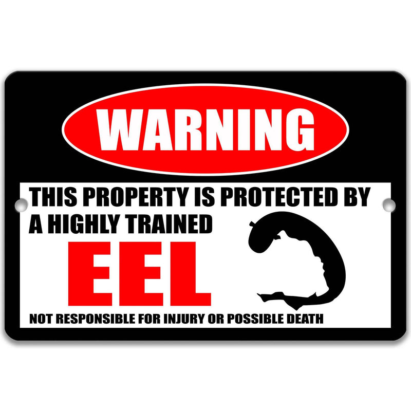 Eel Warning Sign, Beware of Eel Sign, Aquarium Sign - Designs by Linda Nee