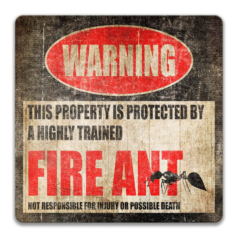 Fire Ant Warning Sign, Beware of Fire Ant Sign, Front Lawn Signs - Designs by Linda Nee