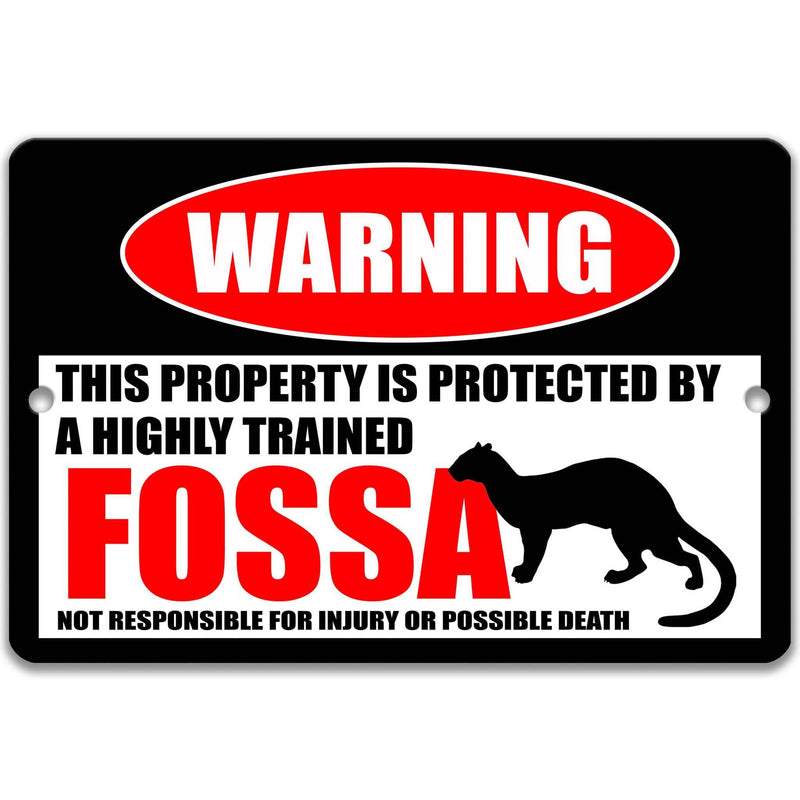 Fossa Warning Sign, Beware of Fossa Sign, Civet Cat, Eupleridae - Designs by Linda Nee