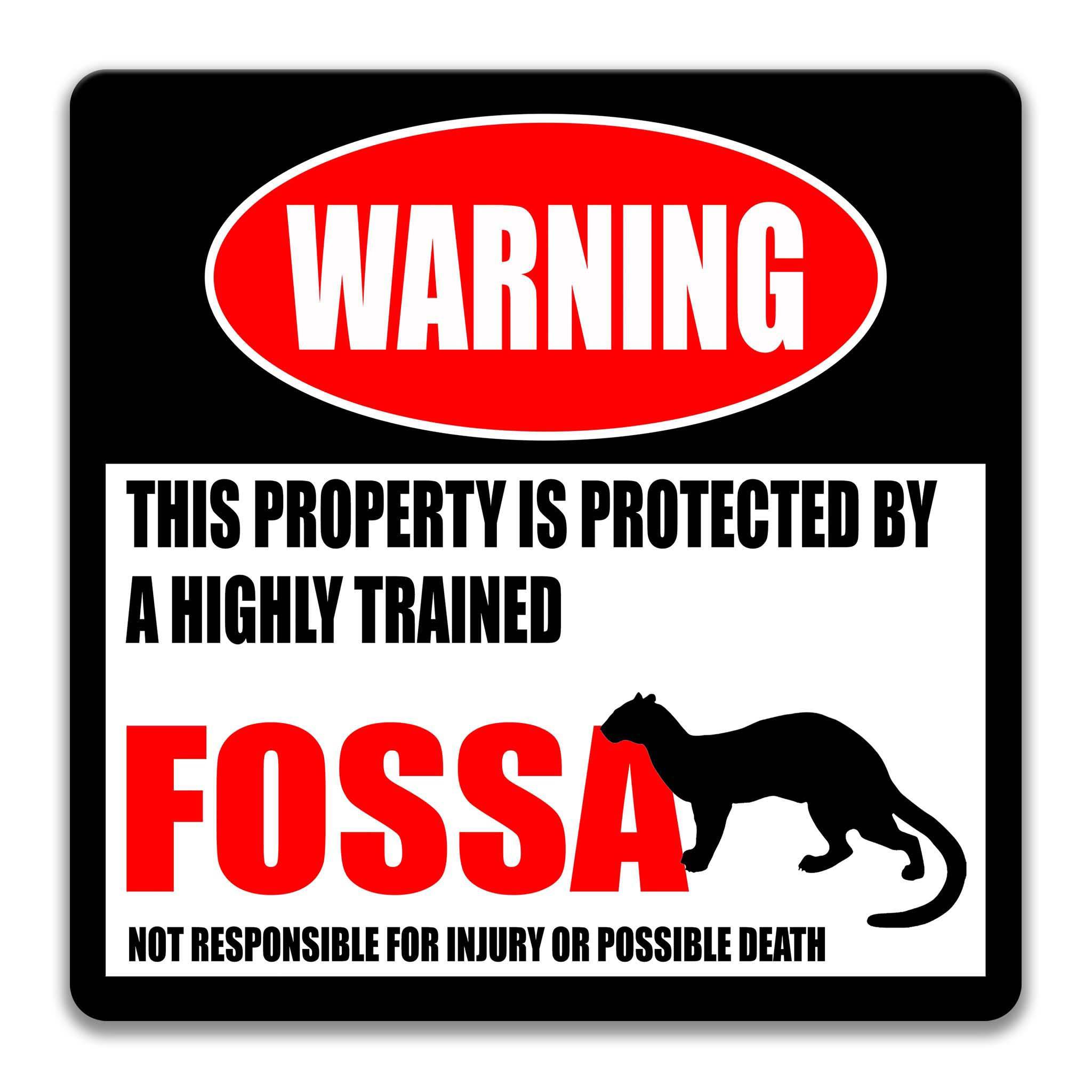 Fossa Warning Sign, Beware of Fossa Sign, Civet Cat, Eupleridae