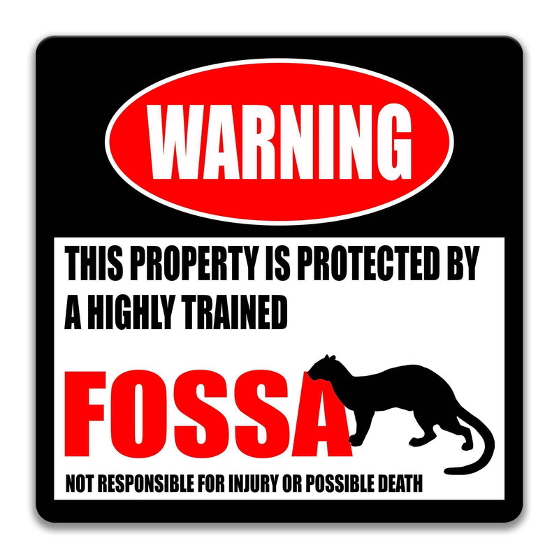 Fossa Warning Sign, Beware of Fossa Sign, Civet Cat, Eupleridae - Designs by Linda Nee