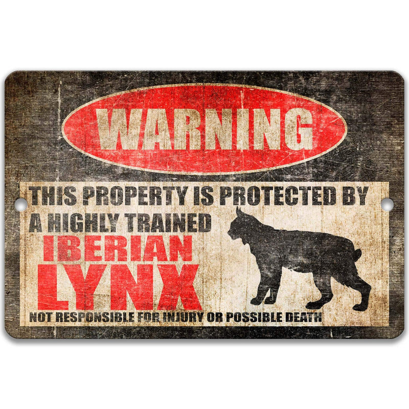 Funny Iberian Lynx Warning Sign, Spanish Lynx, Felines - Designs by Linda Nee