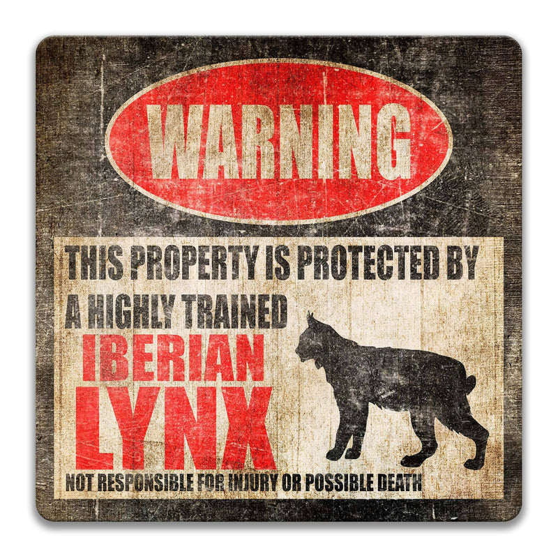 Funny Iberian Lynx Warning Sign, Spanish Lynx, Felines - Designs by Linda Nee