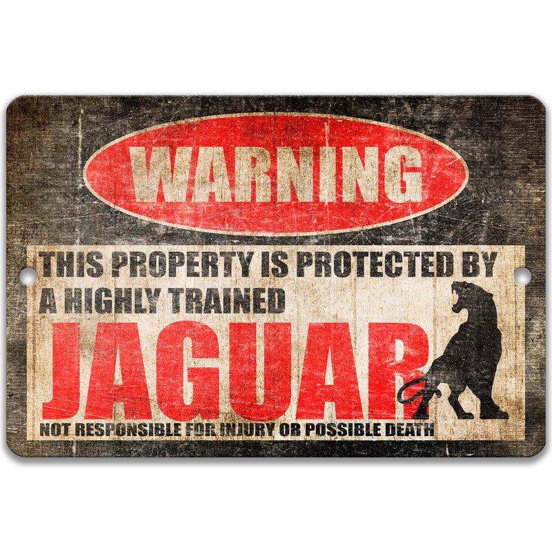 Funny Jaguar Warning Sign, Big Cat Lover, Panther, Puma, Cougar, Feline, Leopard - Designs by Linda Nee