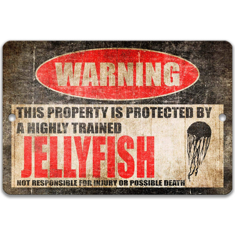 Jellyfish Warning Sign, Beware of Jellyfish Sign, Man-of-war - Designs by Linda Nee