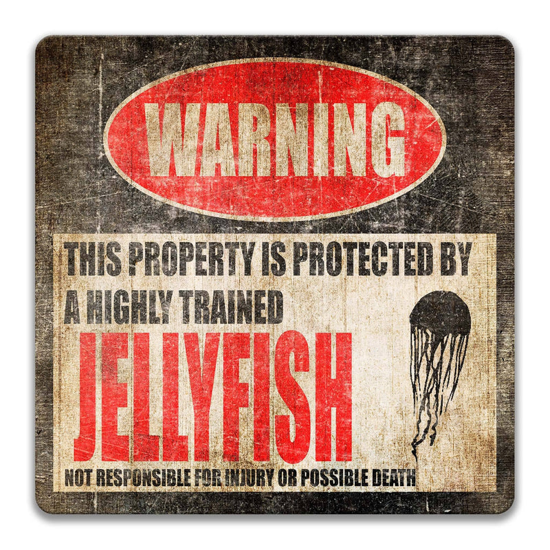 Jellyfish Warning Sign, Beware of Jellyfish Sign, Man-of-war - Designs by Linda Nee