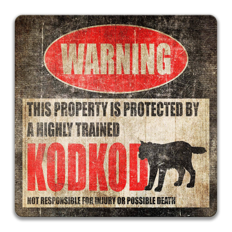 Funny Kodkod Warning Sign, Beware of Kodkod Sign, Chilean Cat - Designs by Linda Nee