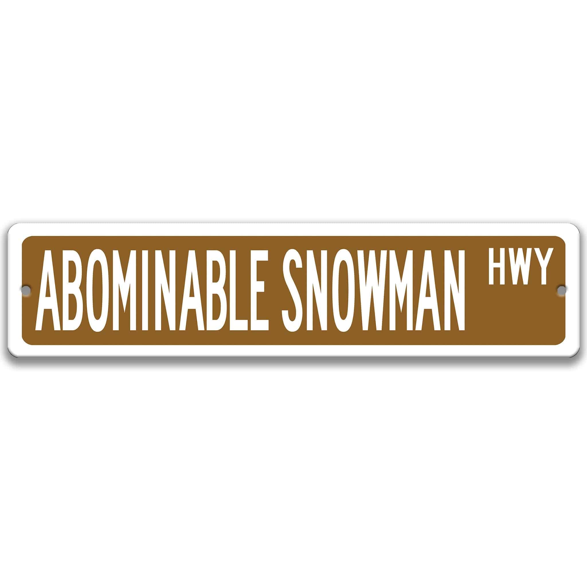 Abominable Snowman Metal Street Sign