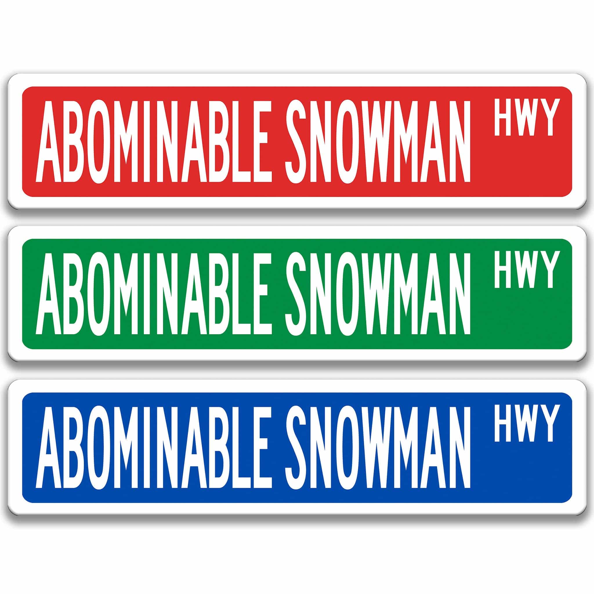 Abominable Snowman Metal Street Sign