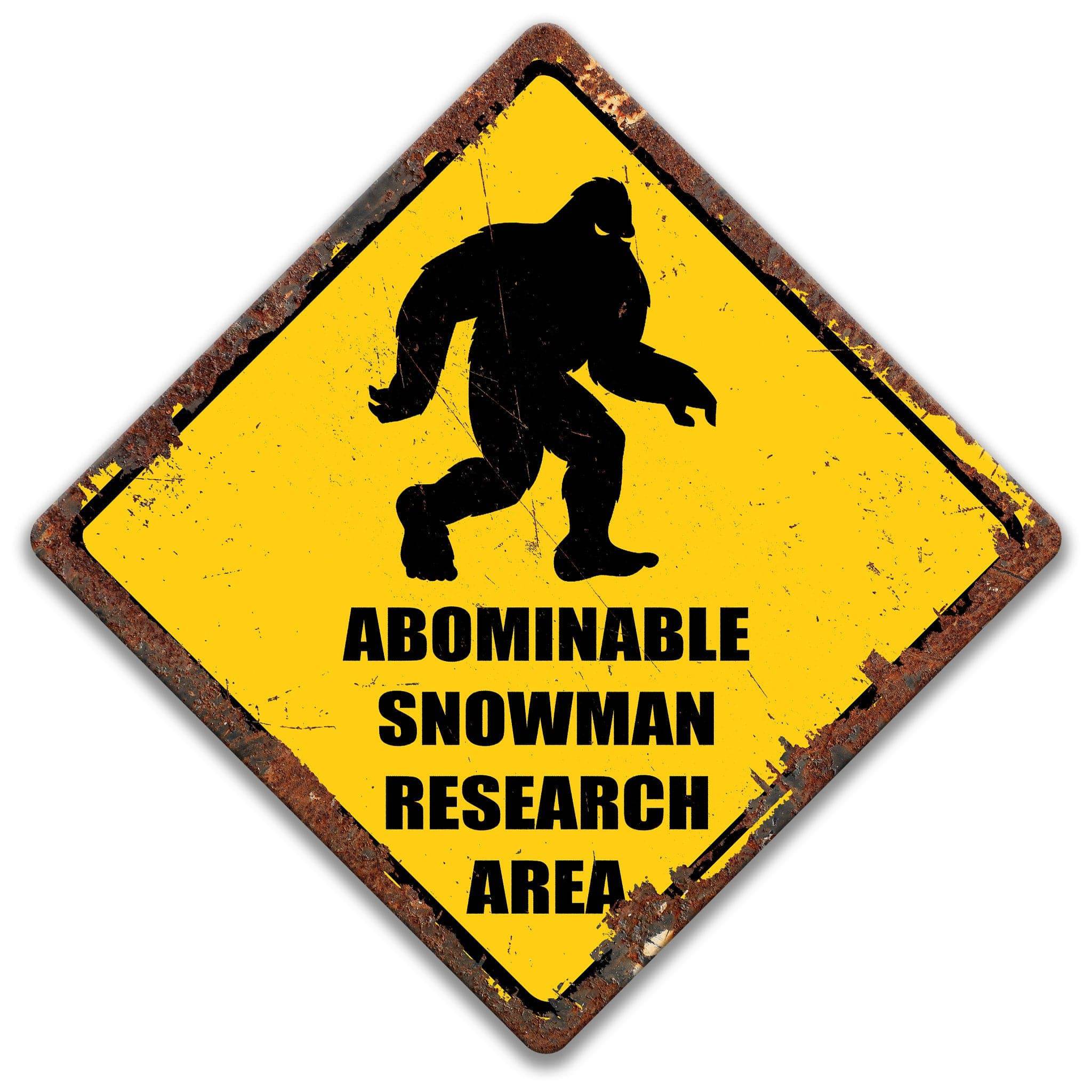 Abominable Snowman Research Area Sign