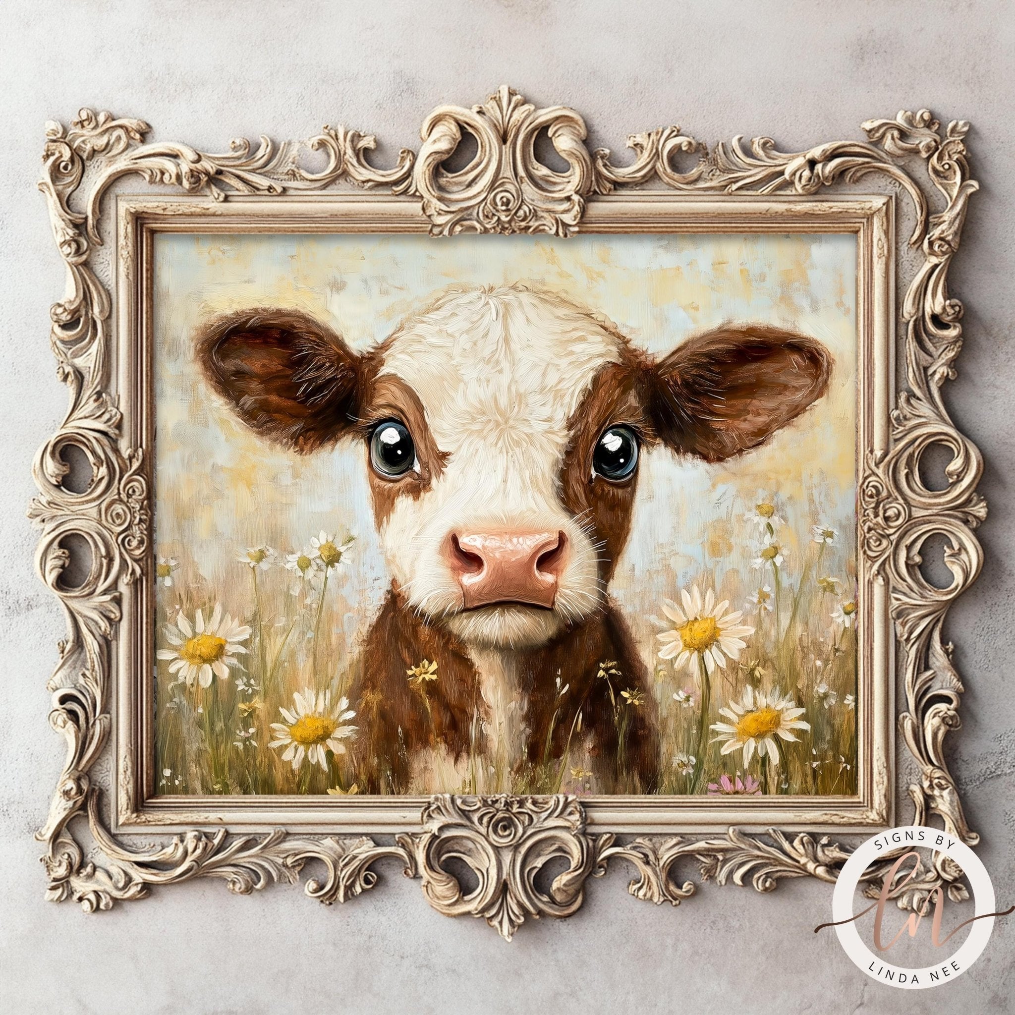 Adorable Baby Cow Print