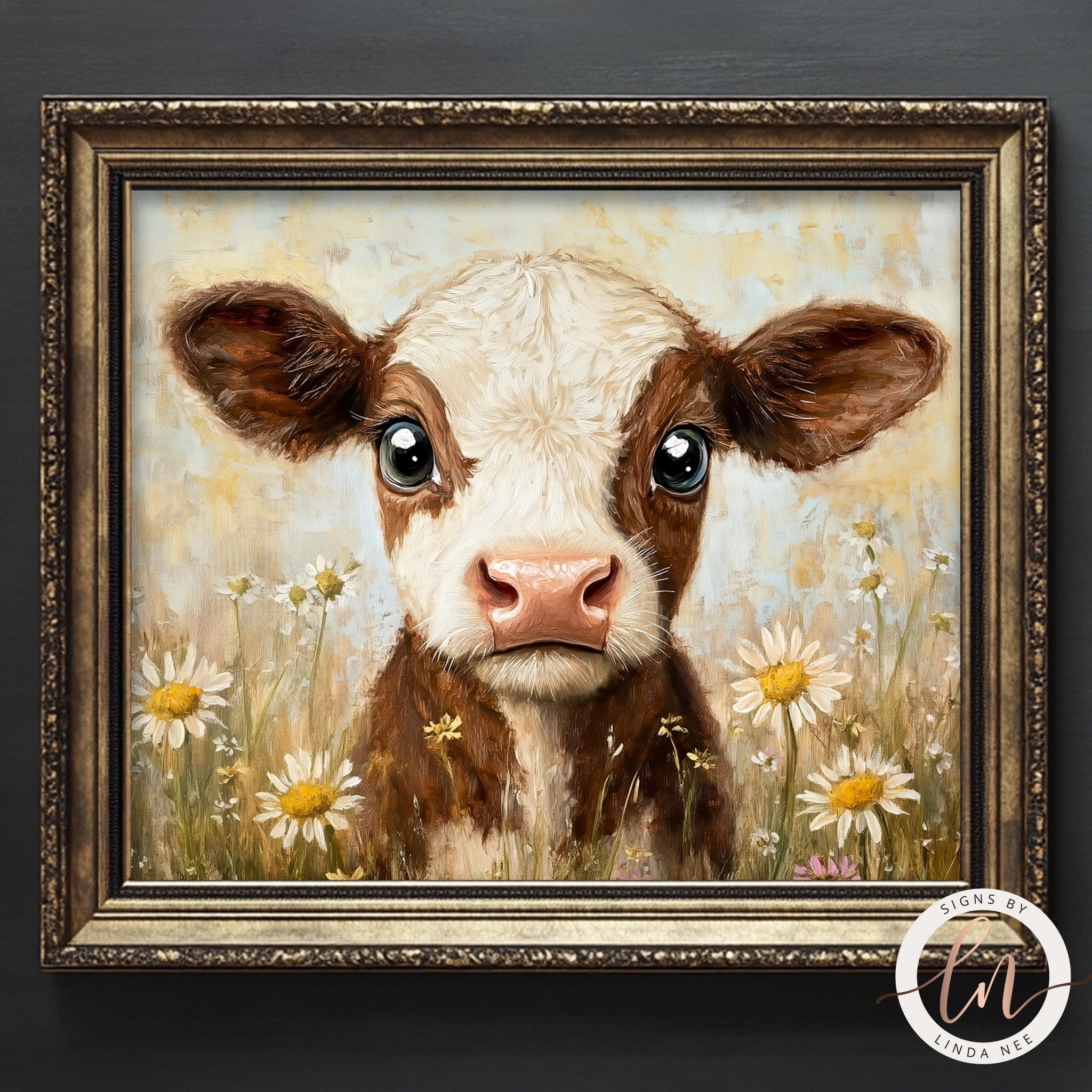 Adorable Baby Cow Print