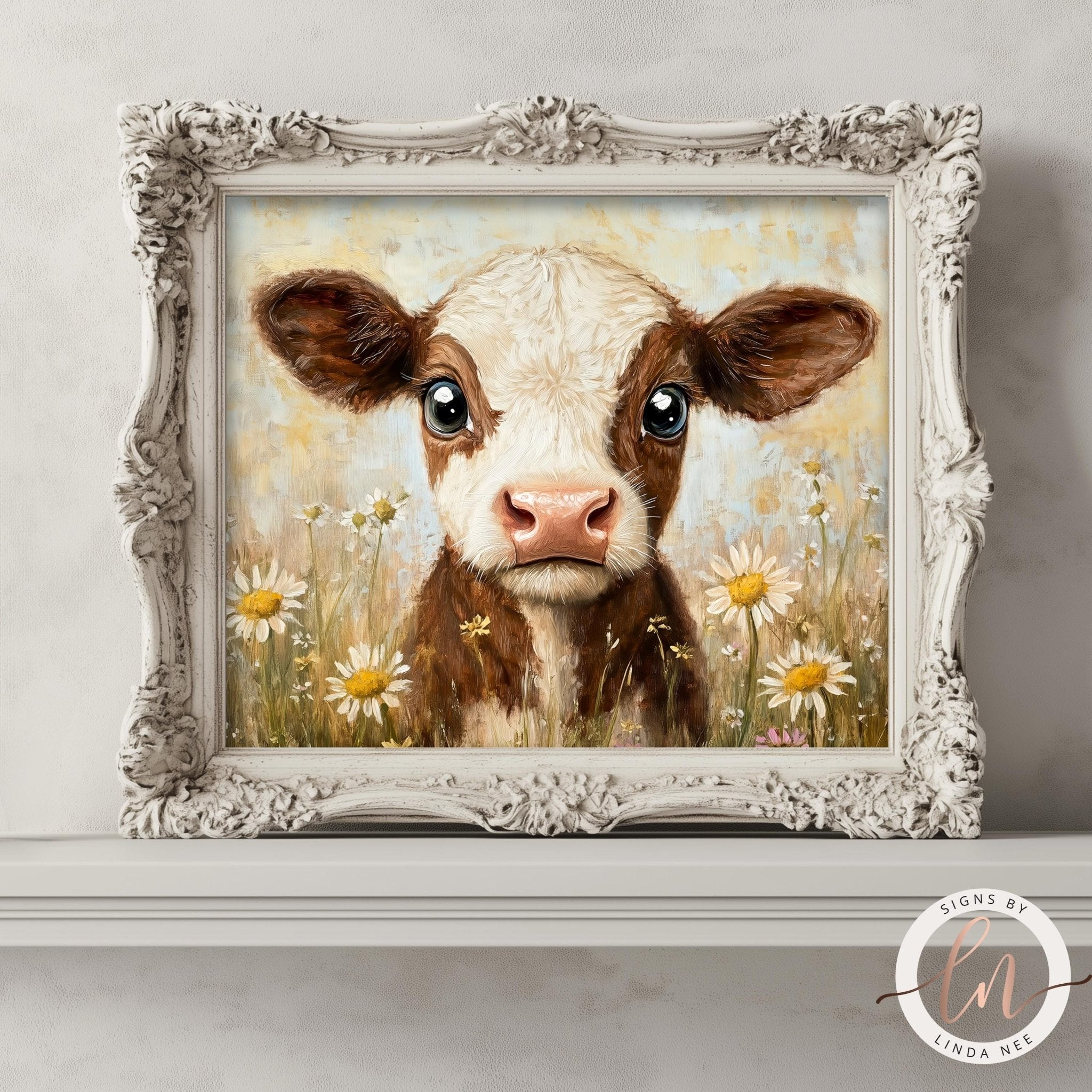 Adorable Baby Cow Print