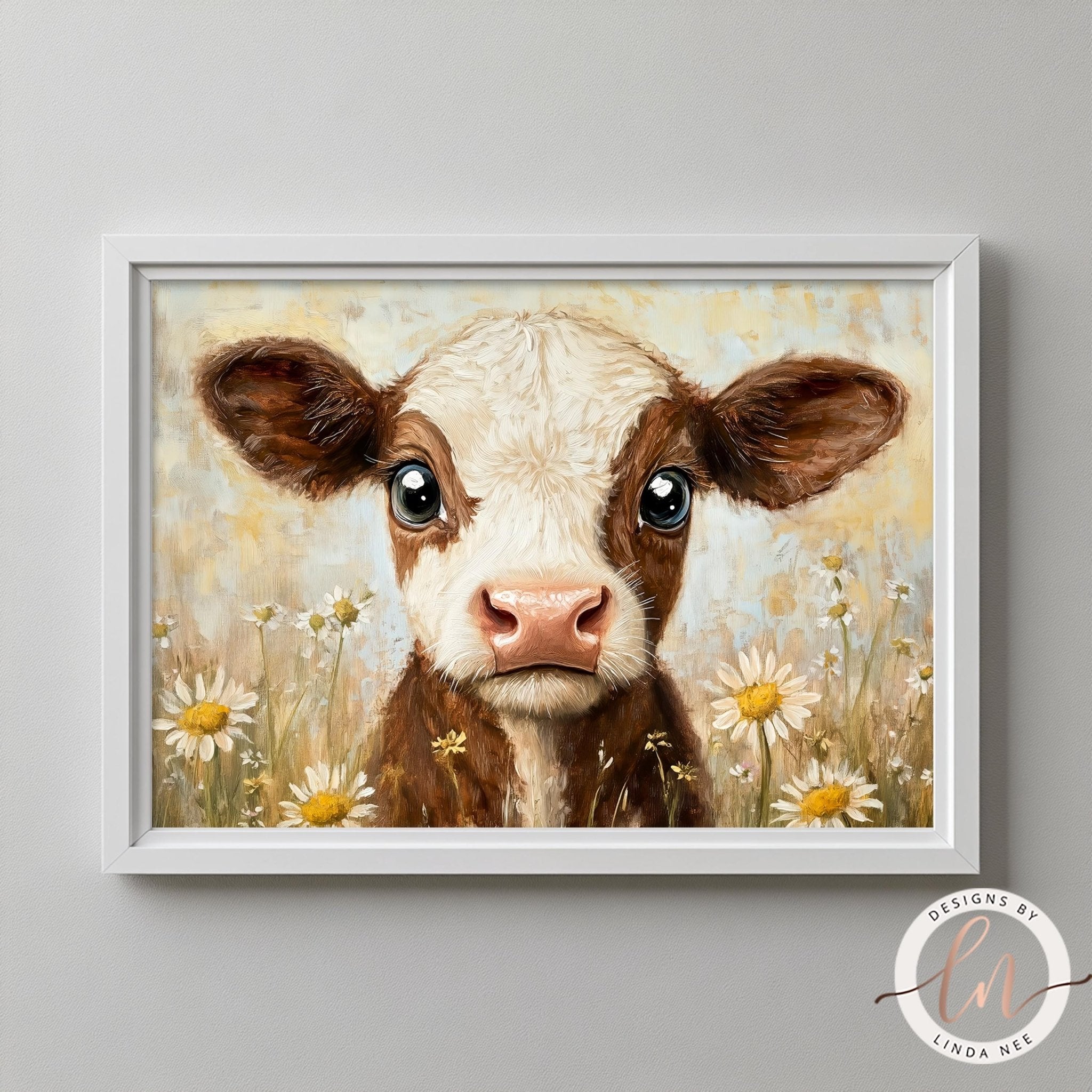 Adorable Baby Cow Print