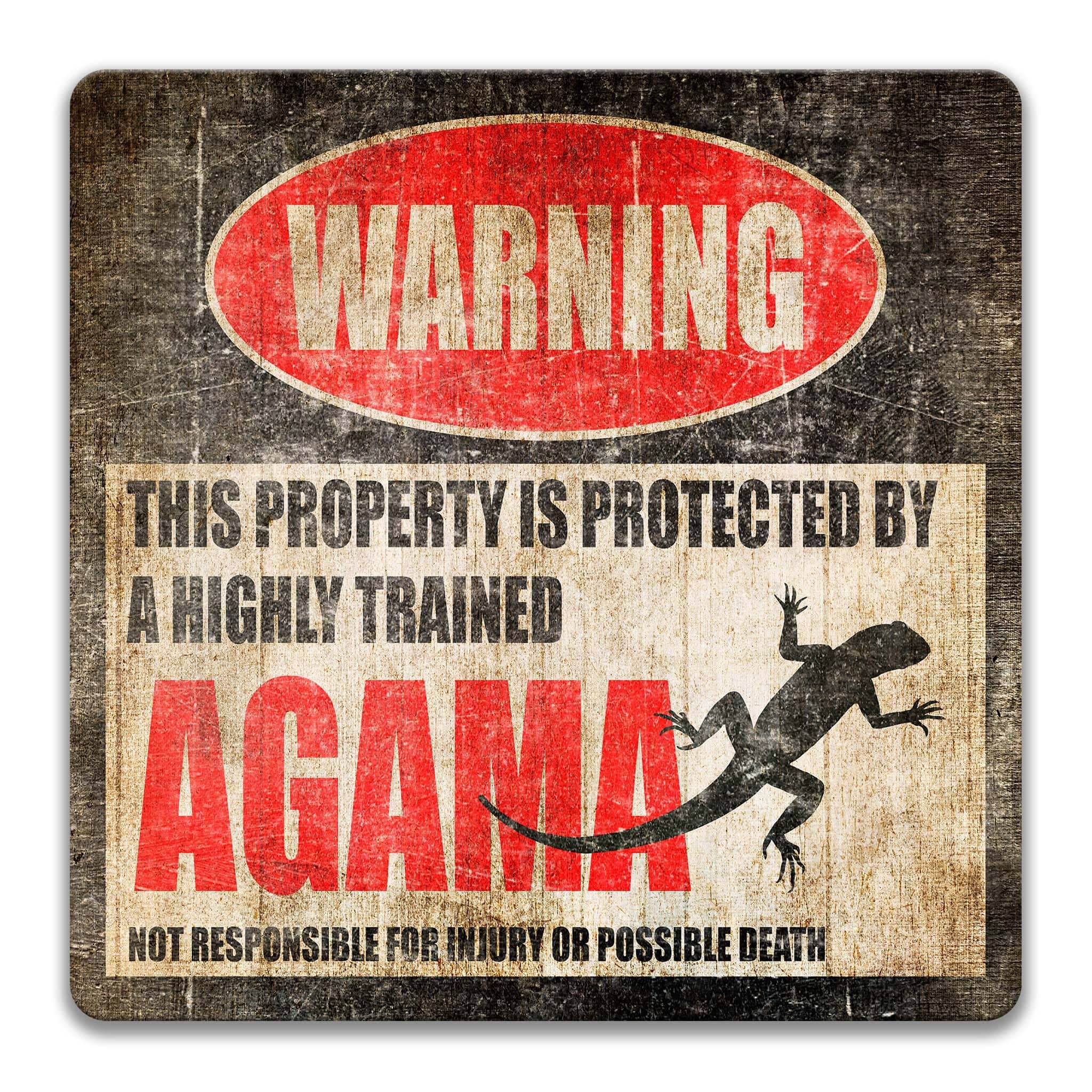 Agama Warning Sign - Funny Home Decor