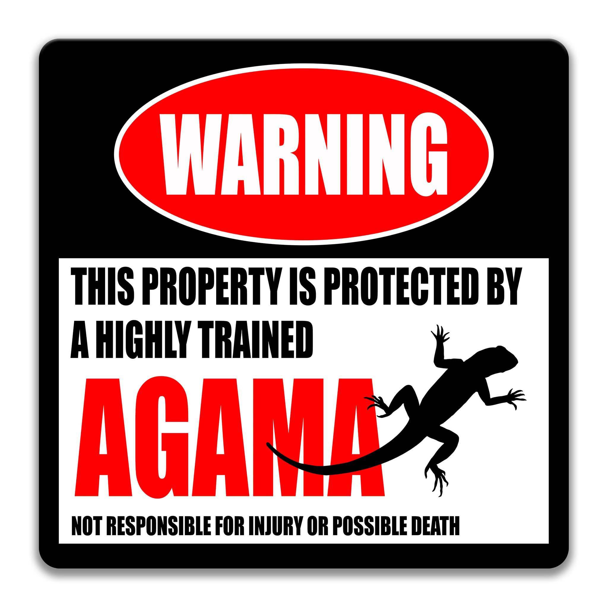 Agama Warning Sign - Funny Home Decor