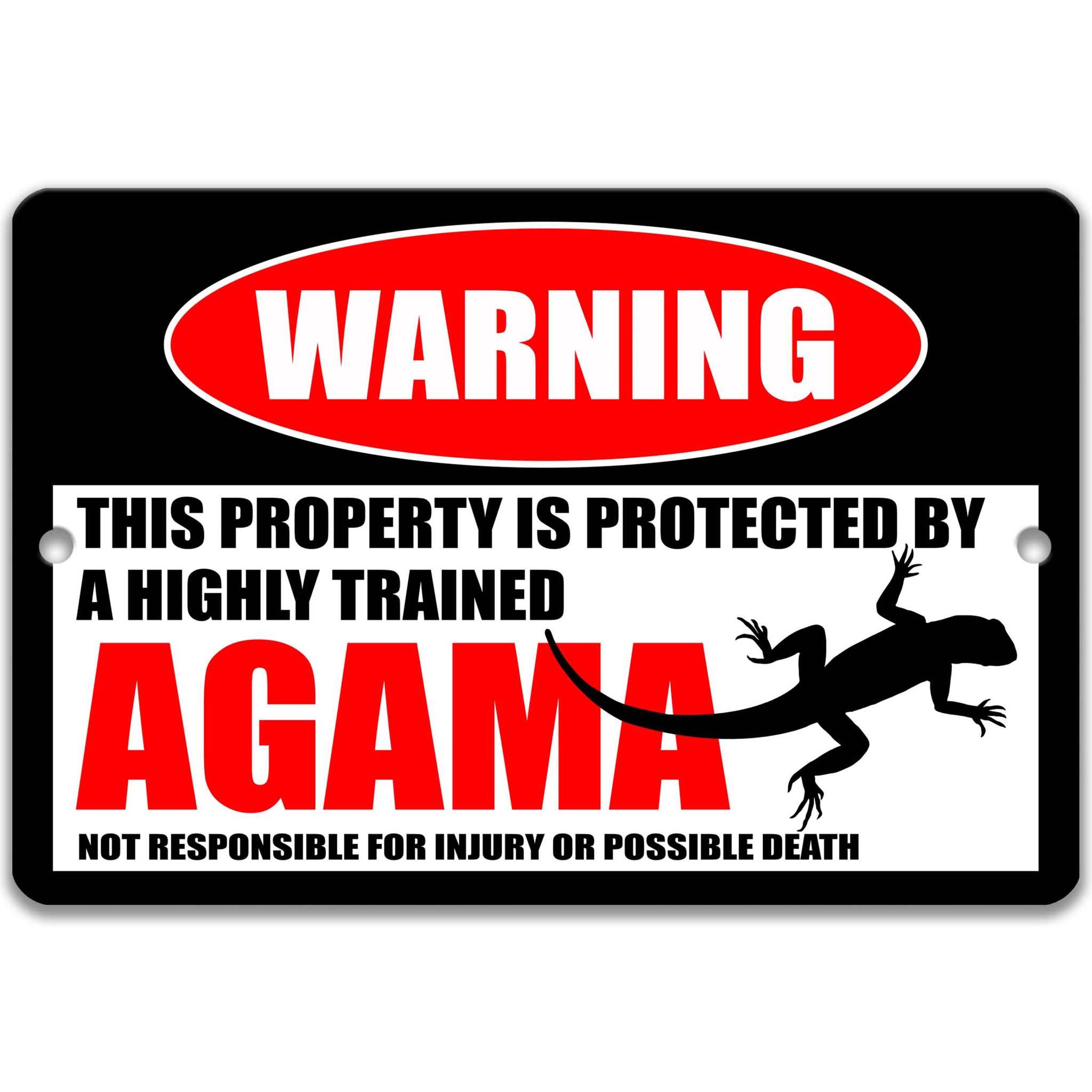 Agama Warning Sign - Funny Home Decor