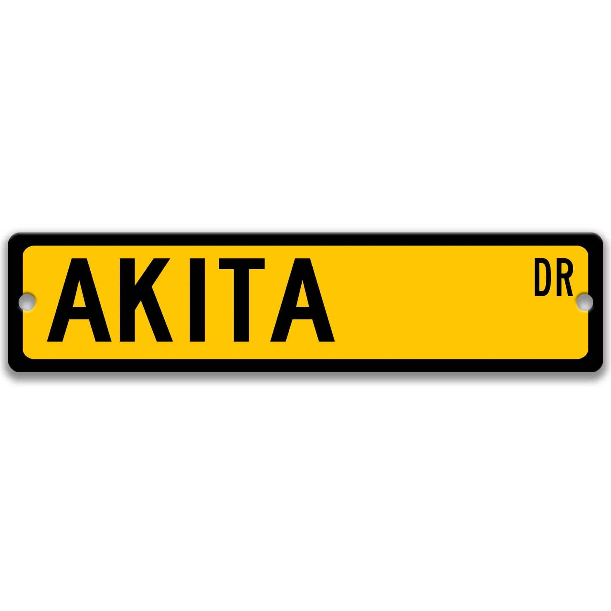 Akita Dog Metal Street Sign