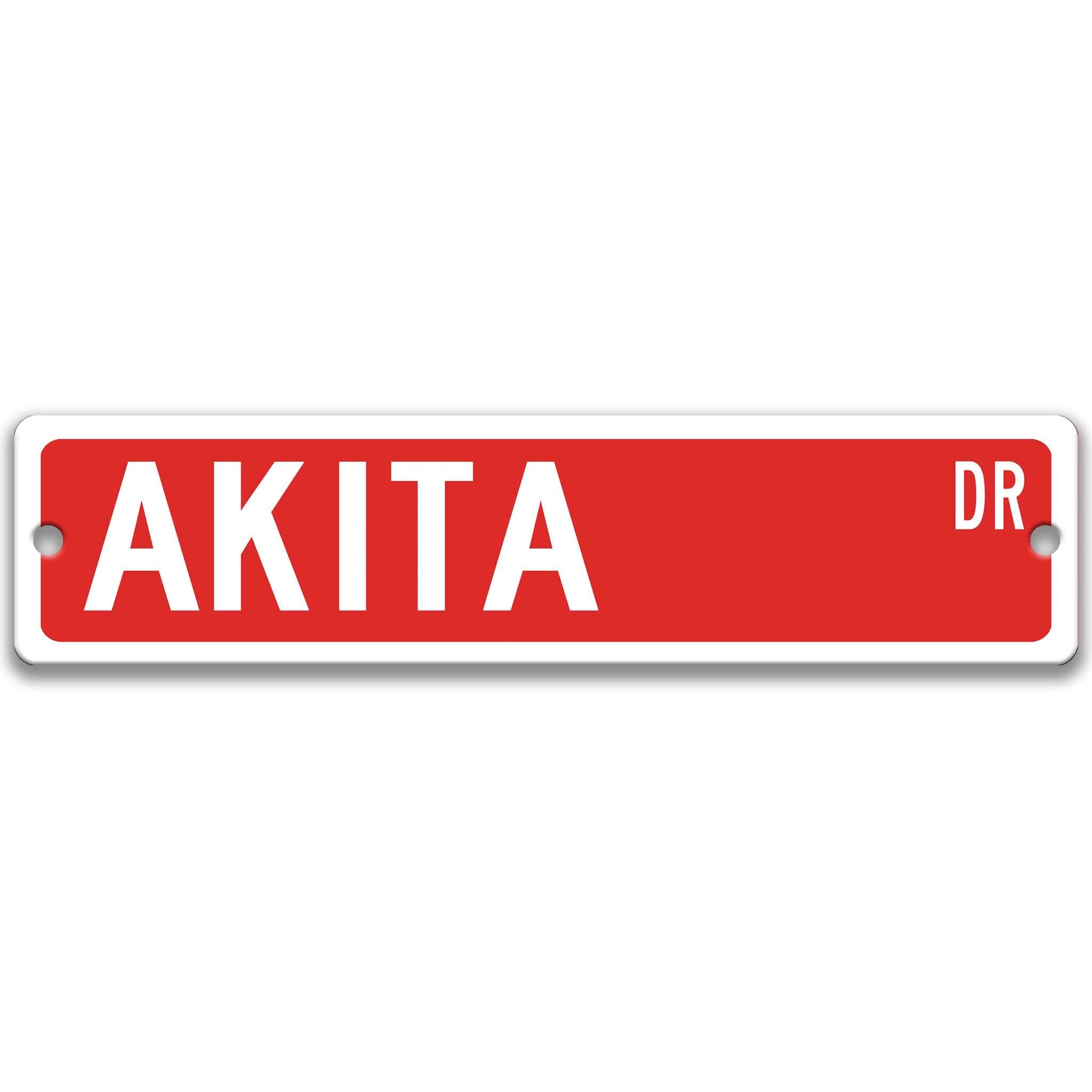 Akita Dog Metal Street Sign