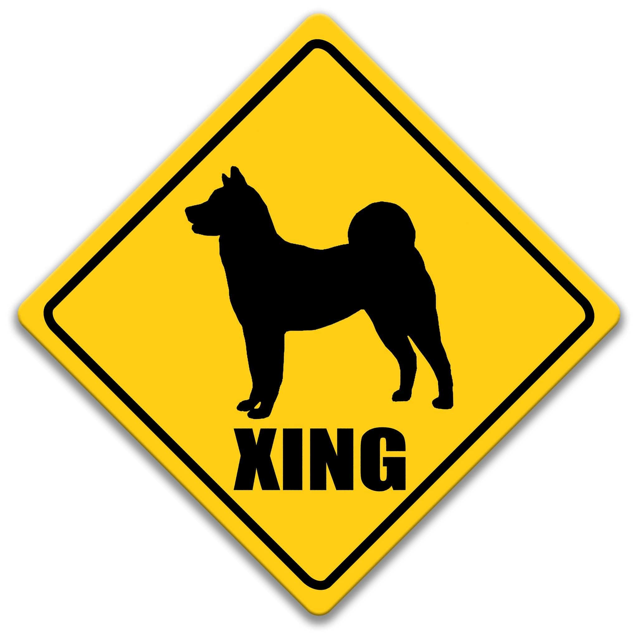 Akita Dog XING Caution Sign