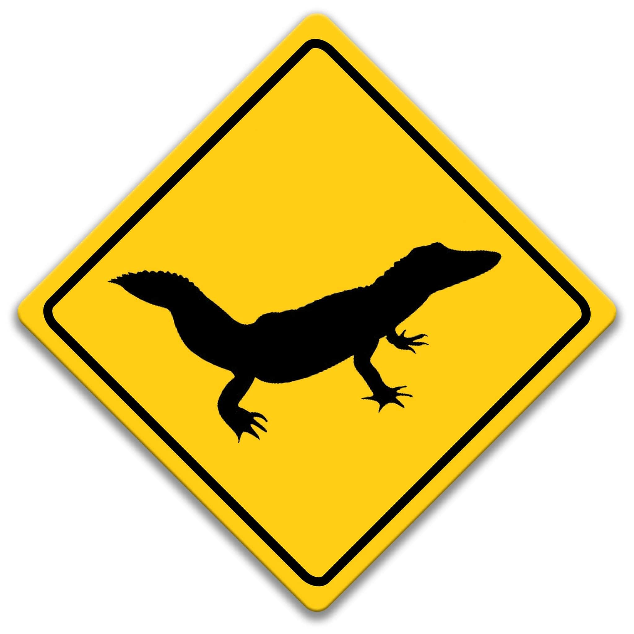 Alligator Crossing Caution Sign