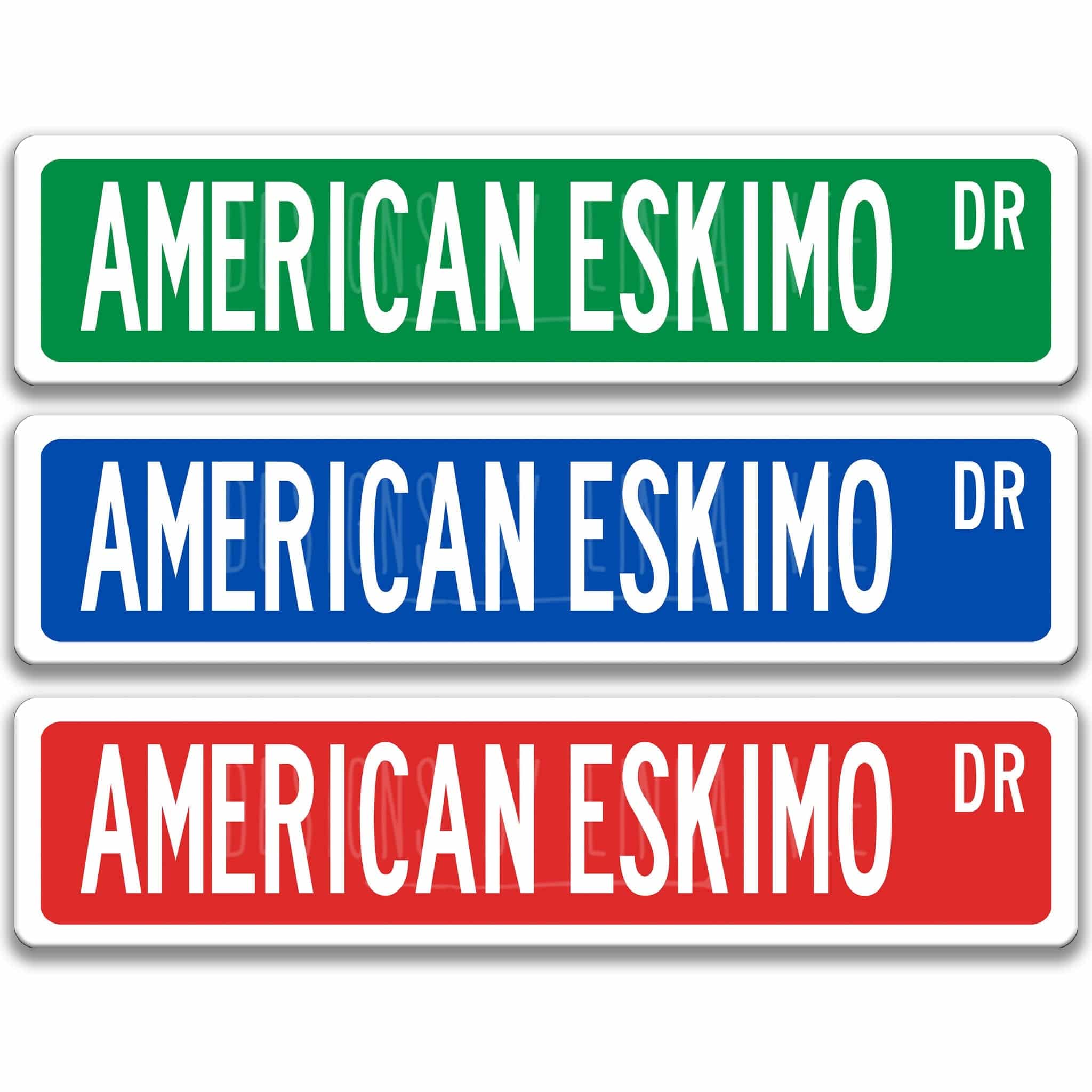 American Eskimo Dog Metal Street Sign