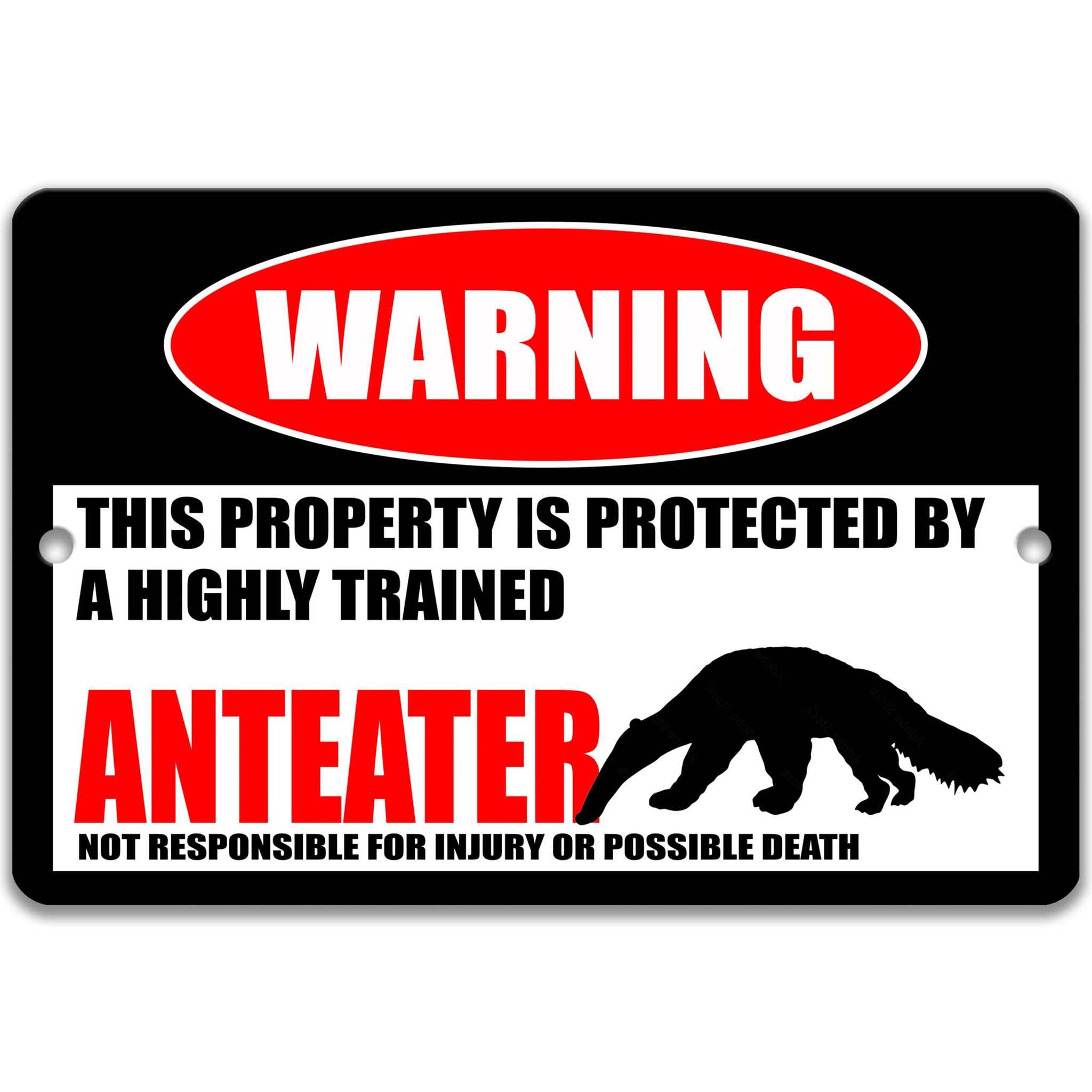 Anteater Warning Sign - Funny Aardvark Decoration for Home